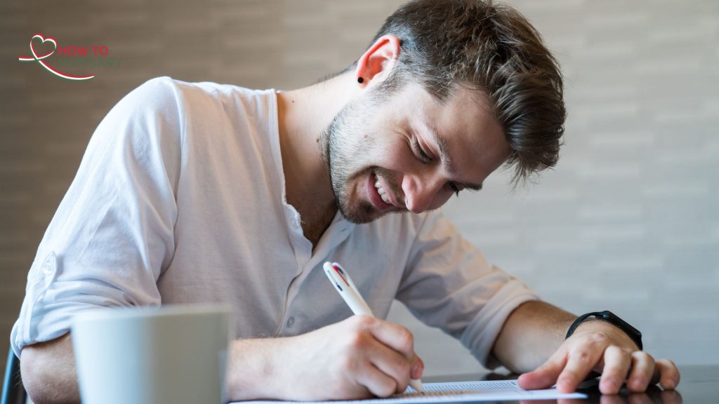 A self-employed man filling out forms for a Hungarian TAJ Card