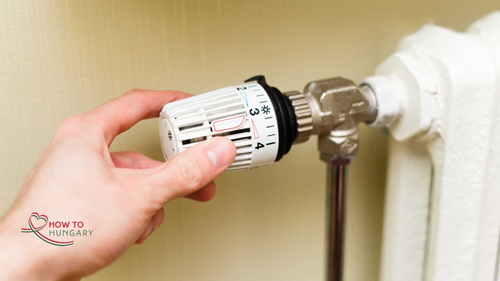 Thermostatic radiator valve in a home.