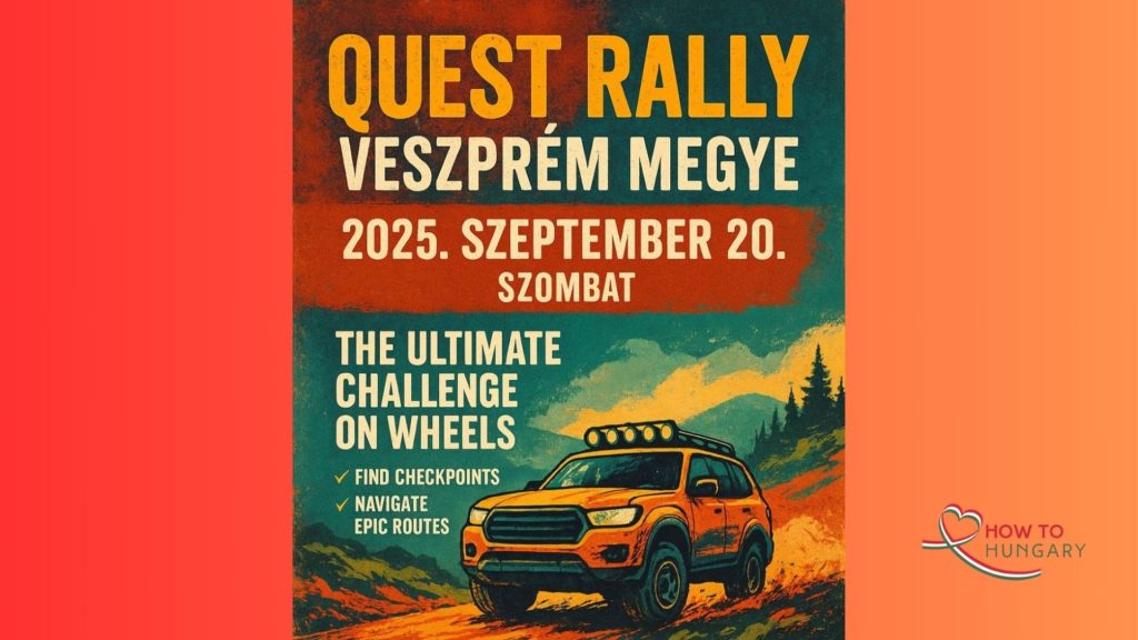 Quest Rally 2025 official event poster with date 20 September 2025 and rally details for Balaton Hills.